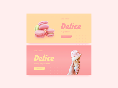 Delice banner cake candy delicious graphic design icecream pancake web banner