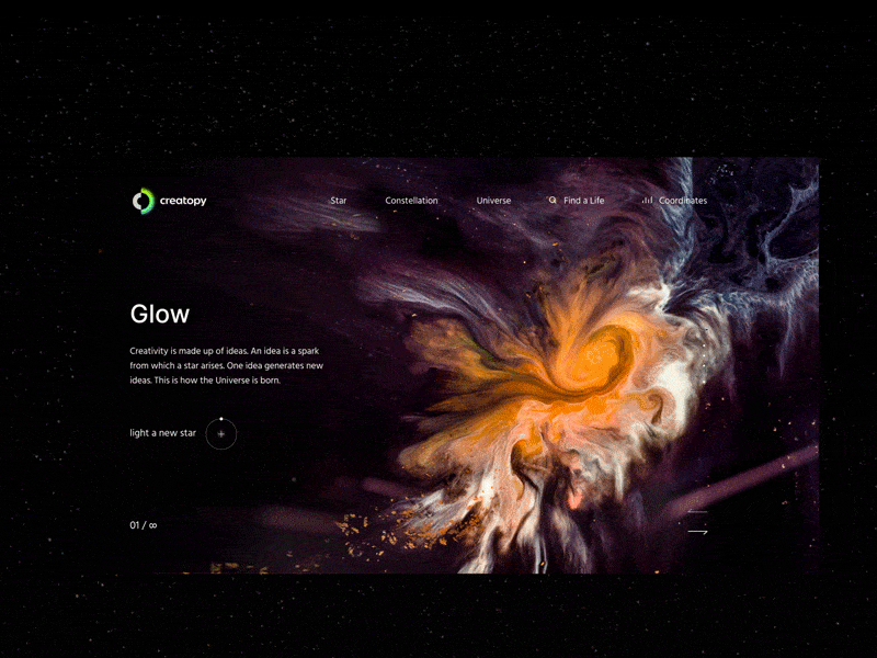 Glow animation constellation creativity glow glow in the dark space spark star universe web
