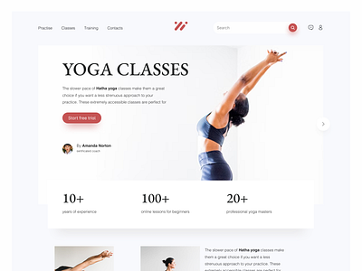 Yoga classes course landing meditate ui web yoga