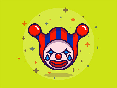 Clown circus icon smile tears