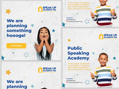 Speak Up Academy Social Media Banner branding graphic design typography