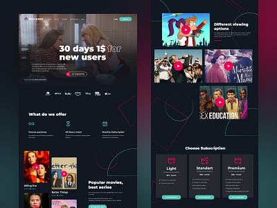 Home Page for Movies & TV shows Streaming Service film website home page homepage homepage design landingpage movies streaming streaming online streaming service ui visual design web website website concept website design