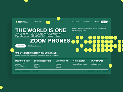 Zoom Phone Redesign - First Screen circle circles design experiment first screen firstscreen geometric geometric art geometric design landingpage redesign typogaphy ui ui ux ui design uidesign uiux visual design web zoom