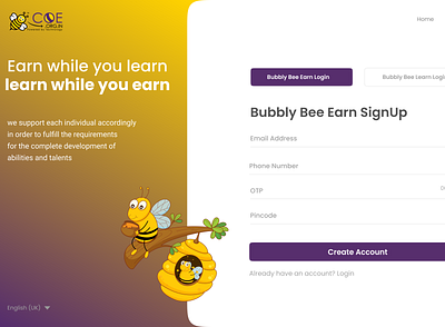 Signup page design login ui