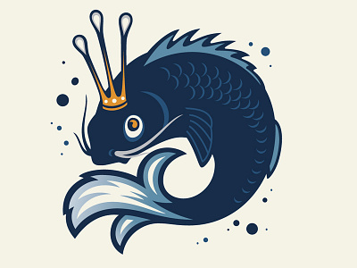 Fish King fish folk illustration vector
