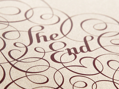 The End calligraphy lettering round hand typography vector