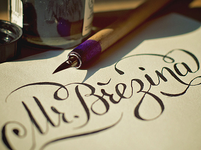 Mr.Brezina: sketch calligraphy lettering round hand typography