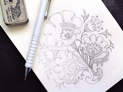 Papercut flowers sketch