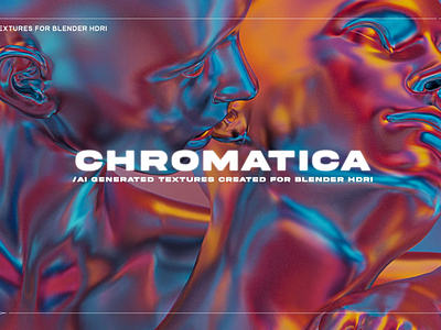 CHROMATICA - BLENDER HDRI TEXTURES 3d ai blender branding chrome covers design gradient graphic design holographic image posters ui