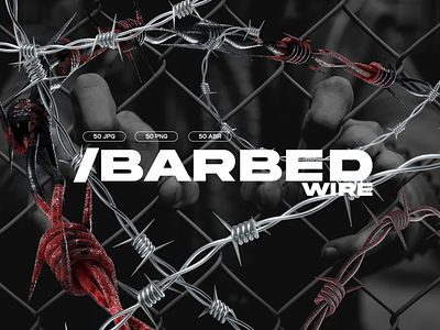 BARBED WIRE - TEXTURES, PNG, BRUSHES 3d acid barbed blender chrome covers music pngs posters renders textures ui ux wire