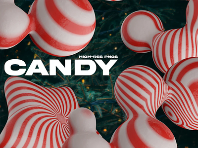 Candy - Christmas Candies PNGS 3d animation assets branding candies candy candy cane christmas covers design graphic graphic design holidays logo motion graphics pngs posters shop ui