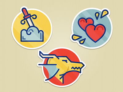 Stickers app badge challenge dragon heart medieval sticker stone sword