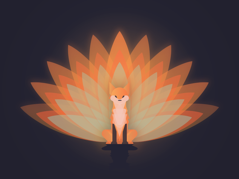Let your fire burn bright.. illustration vector burning teal orange fiery fire flames fox
