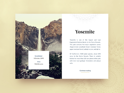 Yosemite card illustration mandala typography ui usa yosemite