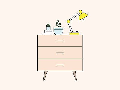 One Night Stand illustration lamp night stand one night stand plants