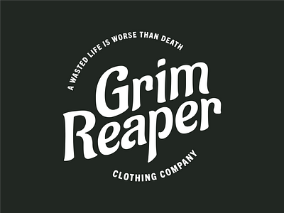 Grim Reaper Clothing Co. badge branding design illustration typography vector