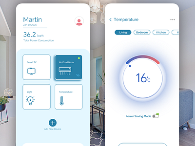 IOT app design illustration iot minimal smart home app ui ux