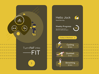 Fitness app app color colors design fit fitness app health healthcare ui ux workout of the day workout tracker