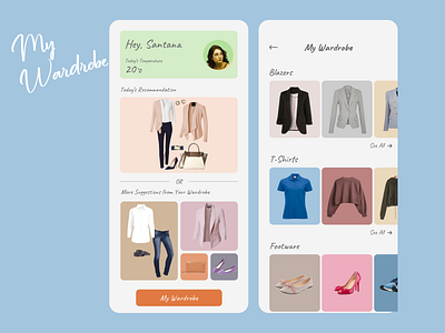 My Wardrobe app clothes color colors design style styleguide ui ux wardrobe