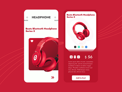 The Music Shop adobexd audio beats by dre bluetooth detail page earbuds ecommerce figmadesign headphones inspiration music novuslogics parthchaudhary product purchase red and white shopping cart sketchapp uxdesign waves