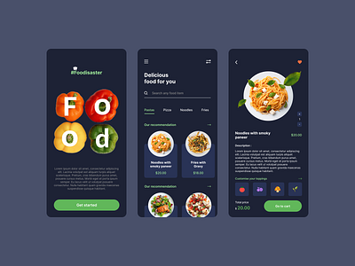 Food app app chef color colors craving dark mode design e commerce food food app hunger logo online food order ui ux