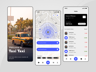 Taxi Booking App booking color location based online taxi booking taxi taxi booking ui uiux upi ux wallet