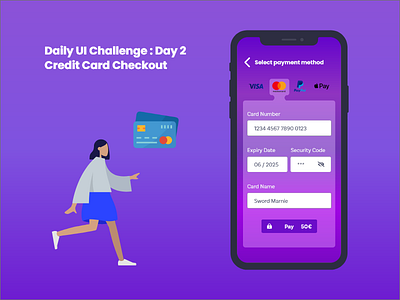 Credit Card Checkout - Daily UI #002 checkout credit card payment daily ui dailyui dailyuichallenge design mobile ui student ui design