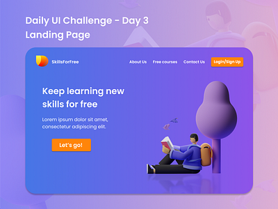 Landing Page - Daily UI #003 daily ui dailyui dailyuichallenge design desktop design landing page student ui design