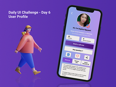 User Profile - Daily UI #006 daily ui dailyui dailyuichallenge design mobile ui student ui ui design user interface user profile