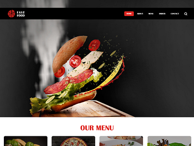 Fast food website design landing page uiux website design
