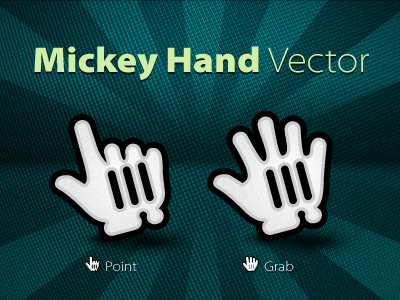 mickey mouse hands pointing vector