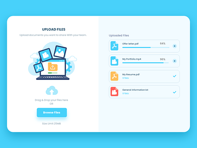 Upload File #DailyUI app branding dailyui design flat illustration paviart ui vector website