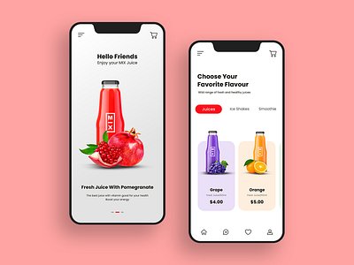 MIX fresh juice #dailyui app branding design flat illustration paviart ui ux web website