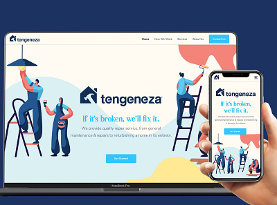 Tengeneza Web & Mobile 99u africa branding illustration kenya landing page serif fonts sketch ui ux webflow website