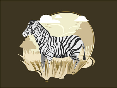 Zebra Illustration animal art animal illustration design flat graphic design icon illustration illustrator logo vector website