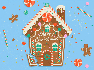 Candy house branding candy candy hause christmas christmas picture gingerbread graphic design illustration logo vector