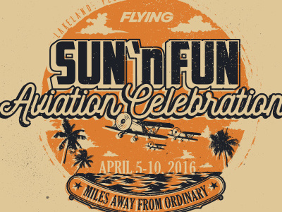 SUN 'N FUN offset print flying magazine offset old planes print t shirt vintage