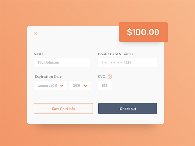 Daily UI Challenge #002 002 check out credit card dailyui design form modal pop up ui user interface window