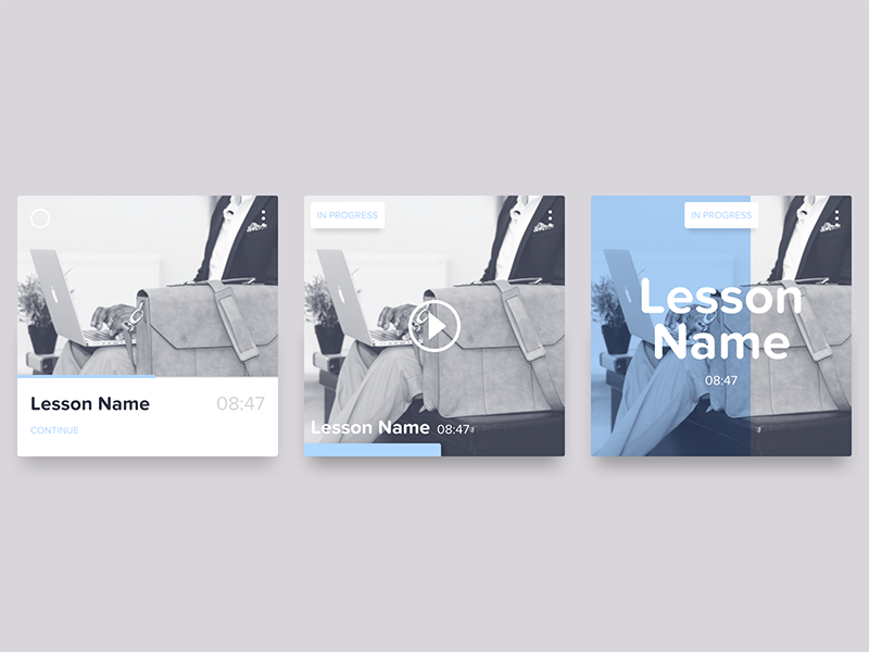 Video Content Card video player user interface digital ux ui responsive mobile tile card content video