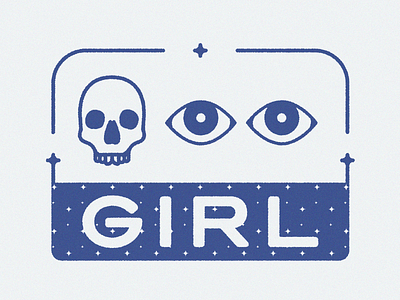 Dead Eyed Girl design drawing graphic design illustration skull typography