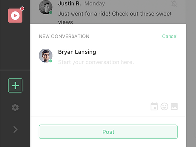 New Conversation chat design interaction messaging ui ux web app