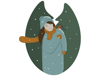 Зимний персонаж adobe illustrator design illustration invate person vector women