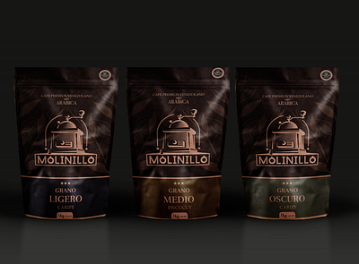 COFFEE MOLINILLO branding design logo minimal packaging vector