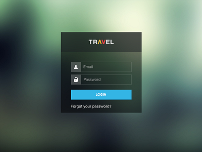 Login form for TRAVEL dark email flat form login password travel ui user ux