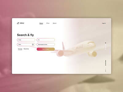 FFFLY airplay clean design fly gradient social ticket travel trend ui user ux web website