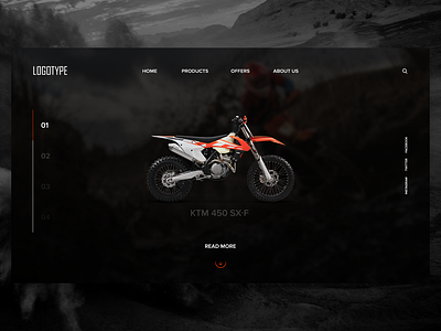KTM dirt bike bike branding card clean concept design dirt flat sport ui ux web website