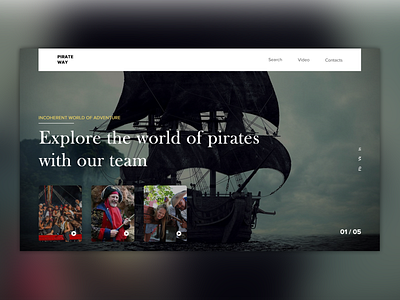 Explore the world of pirates clean design flat pirate social travel ui user ux web website