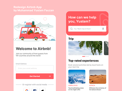 Redesign Airbnb airbnb mobileapp redesign travelapp trip uidesign uiux uxdesign