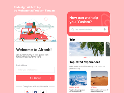 Redesign Airbnb airbnb mobileapp redesign travelapp trip uidesign uiux uxdesign