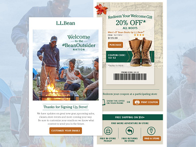 LLBean: Welcome Email Concept design email design interaction design ui ui design